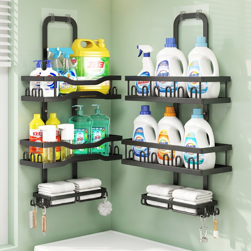 Bathroom Storage Rack Carbon Steel No-Drill Shower Room Toilet Dormitory Door Wall-Mounted Toiletries Soap Storage Rack Bathroom Storage Rack Carbon Steel No-Drill Shower Room Toilet Dormitory Door Wall-Mounted Toiletries Soap Storage Rack