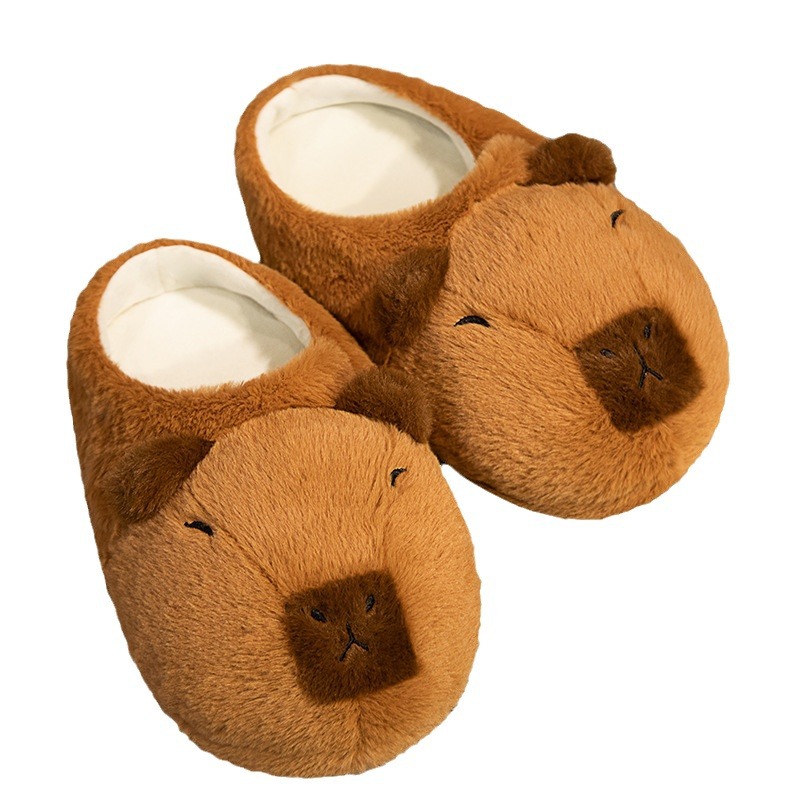 Capabala muñeca agua conejillo de indias Zapatillas de algodón de invierno de Las Muchachas del Hogar zapatos de algodón Capibara zapatillas de felpa lindo cálido