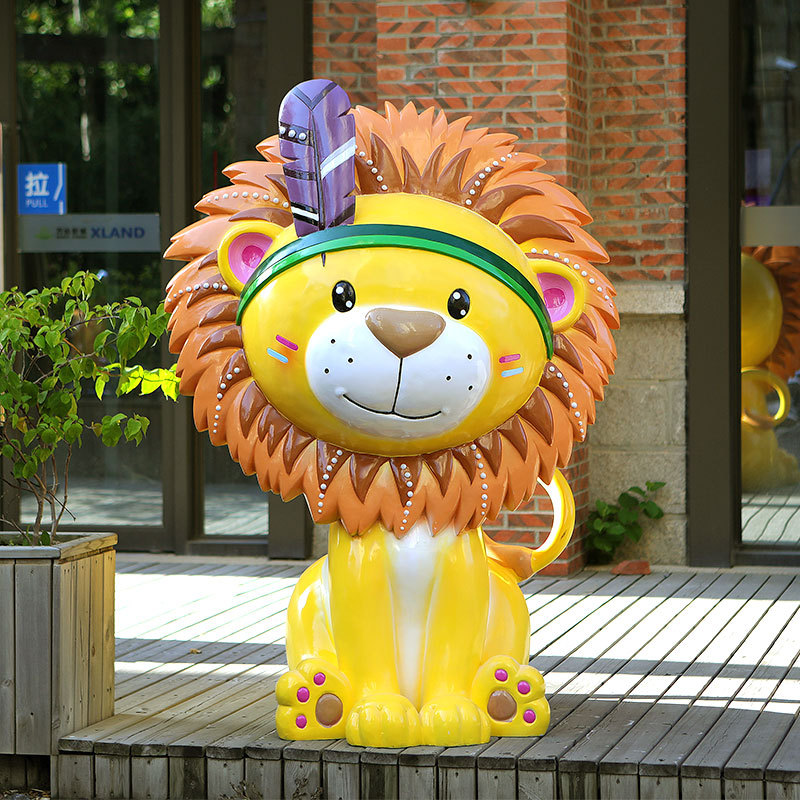 Escultura animal de dibujos animados decoración grande jardín de infantes centro comercial FRP decoración al aire libre jardín paisaje Decoración