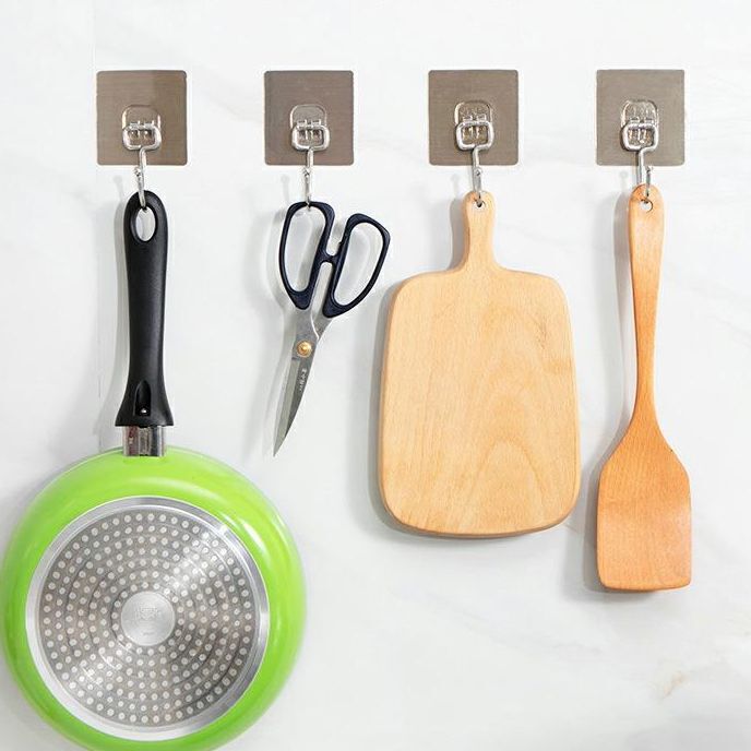 Strong large adhesive hook, multifunctional stainless steel kitchen hook, non-marking adhesive for doors and home use, daily use set Strong large adhesive hook, multifunctional stainless steel kitchen hook, non-marking adhesive for doors and home use, daily use set