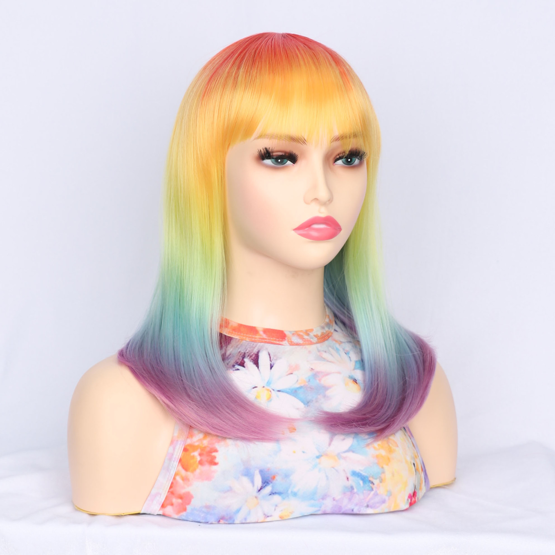 Synthetic wig cos Anime Colorful Headband_voghion.com