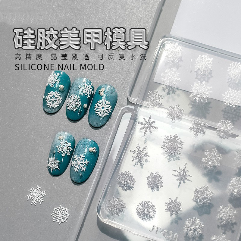 Especial transfronterizo para manicura 3D alivio silicona tallado molde copo de nieve encaje bohemio mariposa epoxi molde
