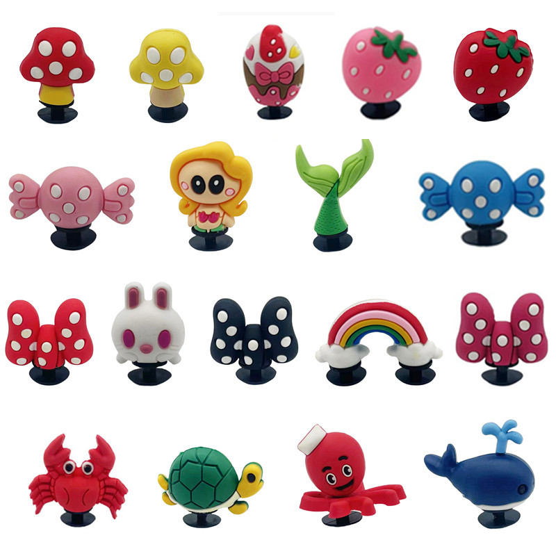 10 PCS/Package Quantity Animal Fruit Shoe Accessories PVC All Seasons Shoe Buckle