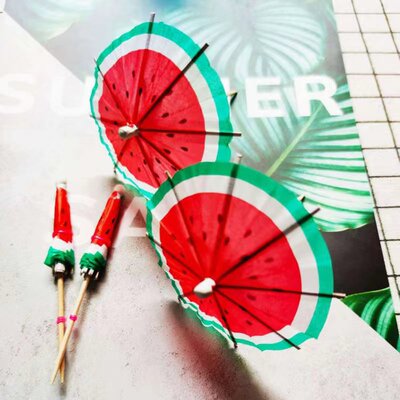 批发现货花纸伞酒吧KTV水果签蛋糕鸡尾酒装饰花签 一次性小雨伞签|ru