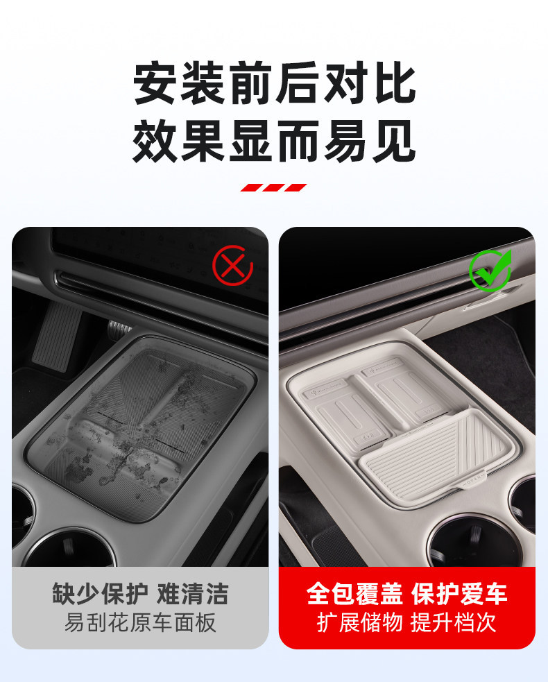 Suitable for Ideal I6I8 Central Control Wireless Charging Pad, Silicone Anti-Slip Mat, Storage Box, Car Interior Decoration Accessories