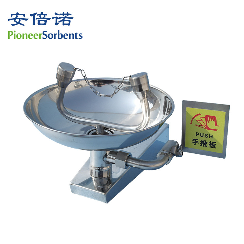 不锈钢挂壁式冲淋洗眼装置紧急喷淋洗眼机挂壁淋喷洗眼