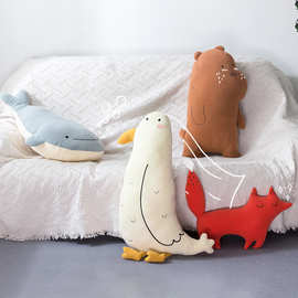 毛绒玩具公仔生日礼物懒人抱枕鲸鱼海鸟女孩床上午睡睡觉可爱小玩