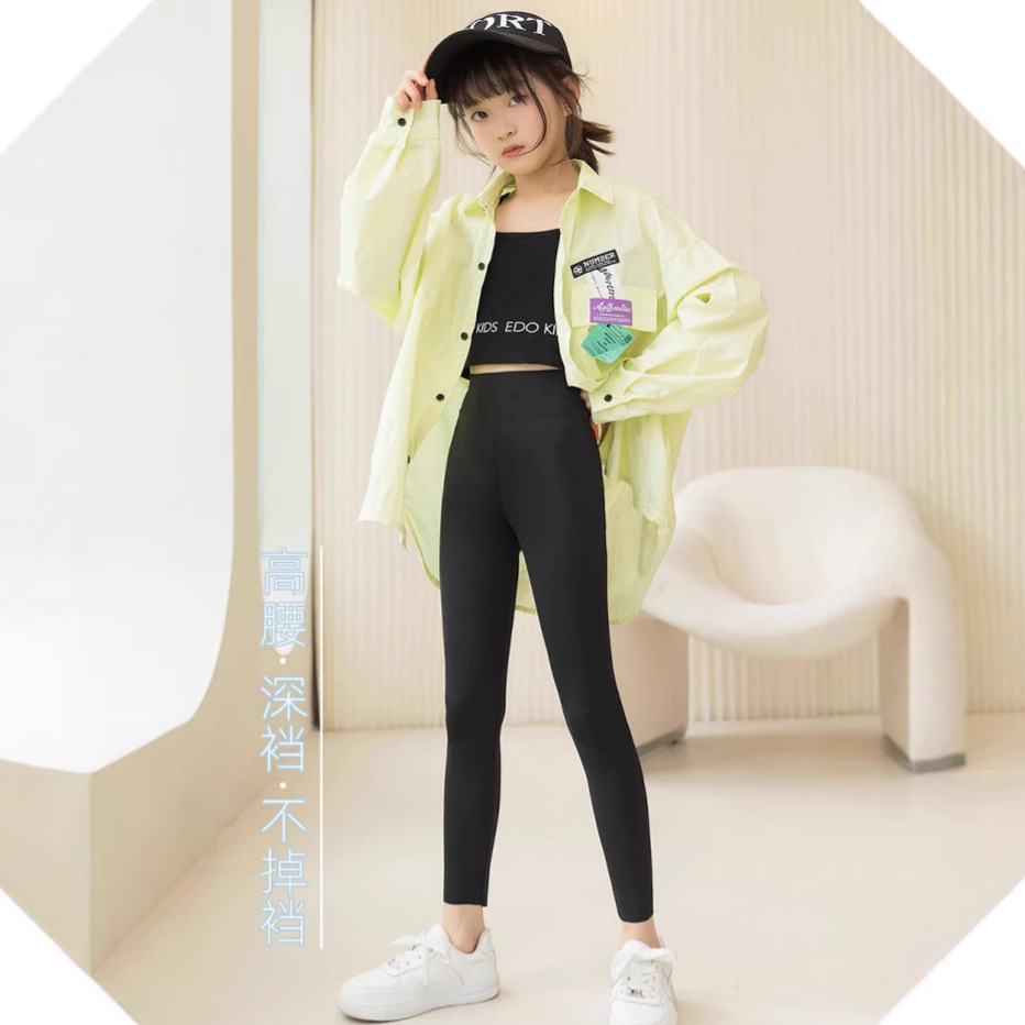 Girl's Shark Pants Summer Thin Children's Outer Wear Leggings Large Children's Slim-fit Nine-point Barbie Pants Category A