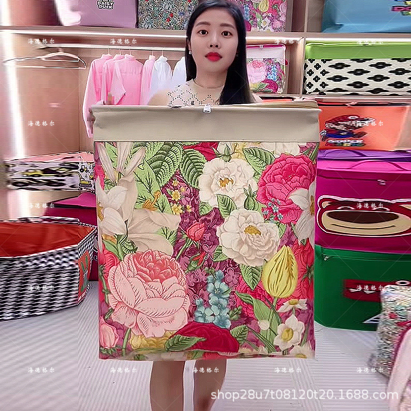 【In Stock for Immediate Dispatch】Out-Of-Season Clothing Storage Box, Household Quilt Storage Bag, Extra-Large Thickened Wardrobe Drawstring Cotton Bag