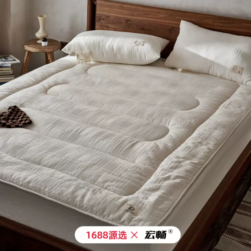 A类母婴级100%新疆棉花纯棉华夫格床褥床垫学生宿舍单人棉花褥子