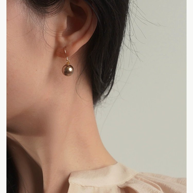 烨远 Elegant earrings from pearl, simple and elegant design, 14 carat, light luxury style
