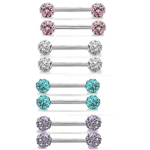 European and American stainless steel diamond-encrusted tongue nails, tongue rings, nipple nails, ear bone nails, nose nails, body piercing jewelry, cross-border piercing