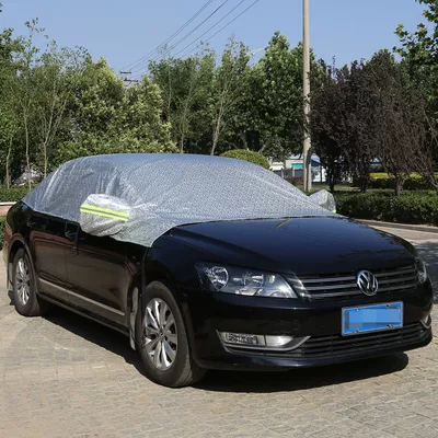 Car Garment Car Cover Half Cover Sunshade Thickened Hail Cover Sunscreen Heat Insulation Dustproof Rain and Snow Cover Car Garment Cover Whole Car (Car clothing) - hatchback-aluminum-film-short