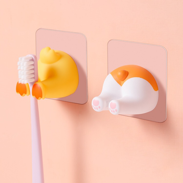 Japanese-style Butt Hook Plug Holder Household Hook Wall Adhesive Punch-free Kitchen Storage Wire Clip Clip