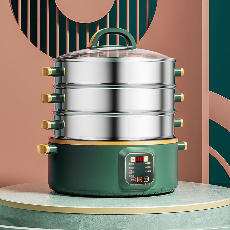 电蒸锅多功能预约定时蒸锅家用大容量智能电煮锅自动断电一体电锅