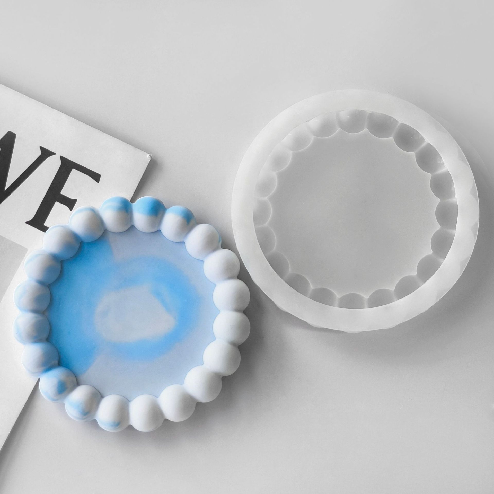 DIY burbuja bandeja de montaña molde silicona oval cristal resina epoxi yeso cemento Mesa almacenamiento