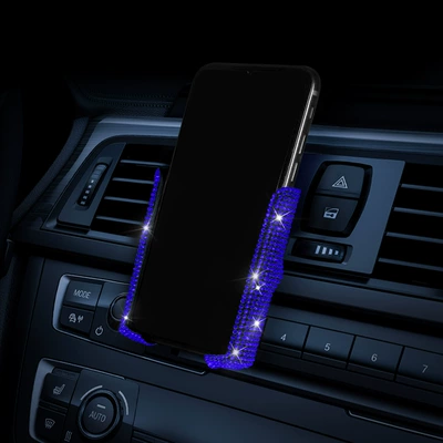 Cute Car Mount for – Car phone holder - hot-drill-v-shaped-mobile-phone-holder-blue-diamond