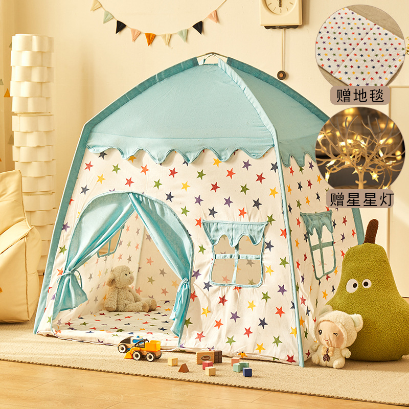 Estrellas azules + alfombra + luces de estrellas