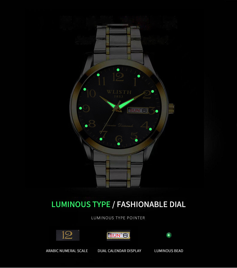 WLISTH men's watch, waterproof, digital, calendar