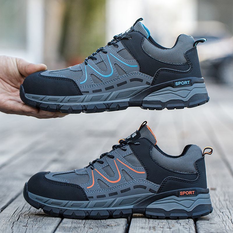 新款男女劳保鞋防砸防刺穿防滑轻便绝缘塑钢头厚底软底四季款