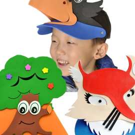 儿童卡通动物头饰小狐狸和乌鸦头套大树帽子幼儿园舞台表演出道具