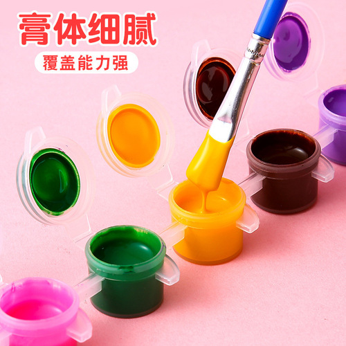 12 colors 24 colors waterproof acrylic paint set for children diy art painting 6 colors with graffiti gypsum paint strips