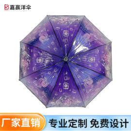 跨境爆款创意卡通动漫人物雨伞可爱半自动晴雨伞折叠高级感学生伞