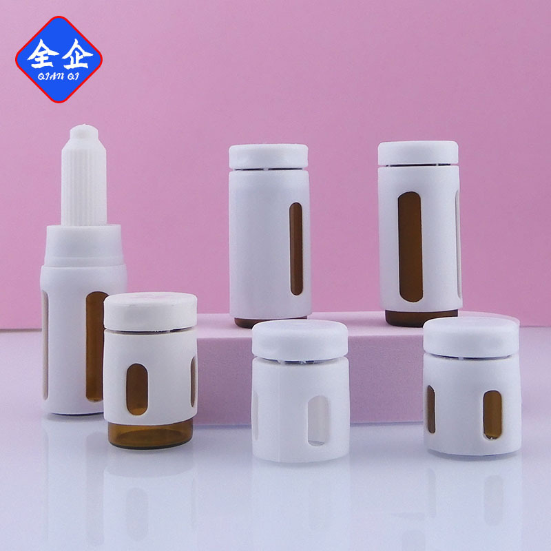 现货供应新款透明西林瓶10ml外罩茶色西林瓶精华原液安瓶包材|undefined
