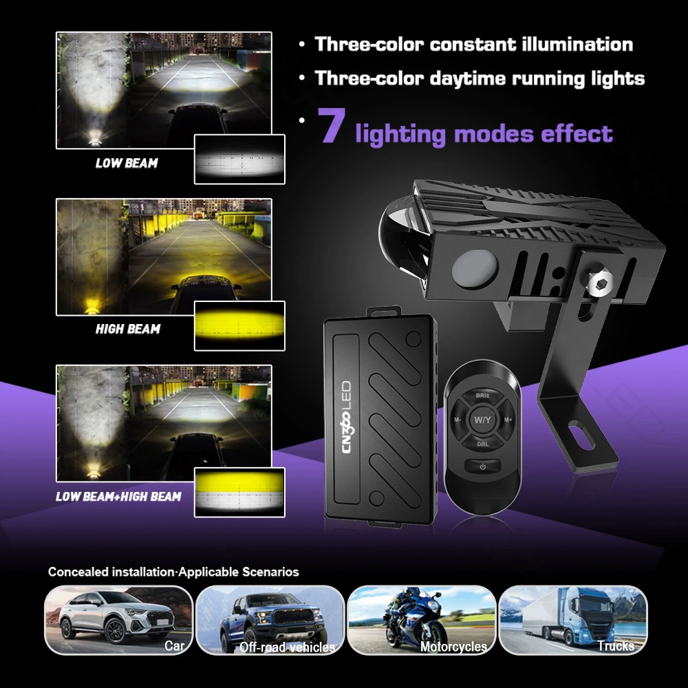 Cn360 25-year new LED car mid-mesh grille light far and near integrated hidden spotlight fill light