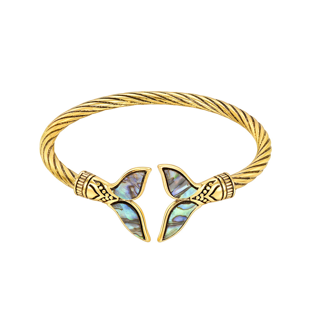 2021 Nuevo Producto Transfronterizo Estilo Caliente Collar De Sirena Pulsera De Giro Anillo De Aleación De Concha De Moda display picture 3