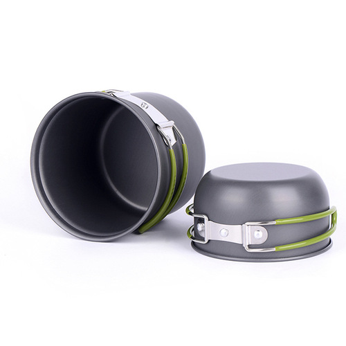 Pot Set DS-101 Outdoor Portable Cooking Pot Set for Camping for 1-2 Persons 2-piece Outdoor Pot Set for One Person is Simple and Fast