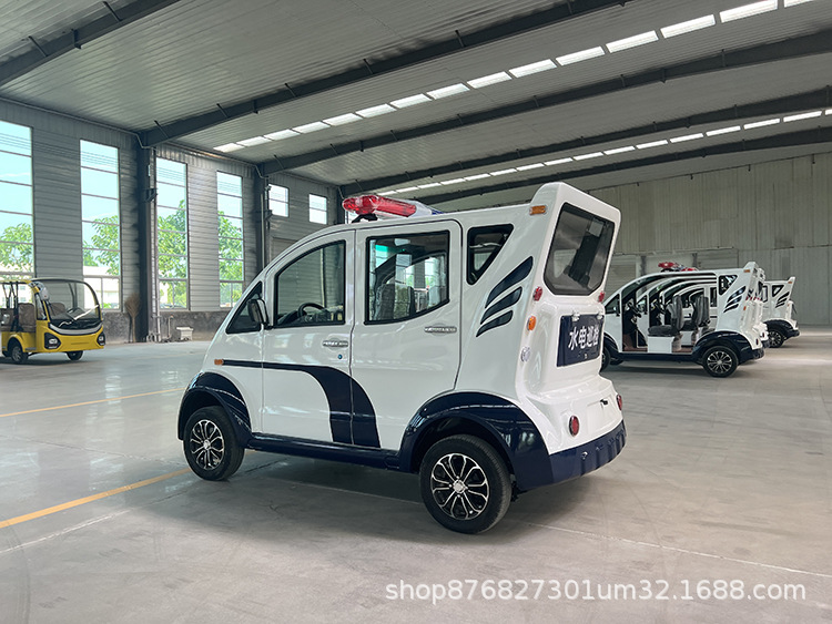 Electric Patrol Car, Four-Wheeled, 4-5 Seater, Fully Enclosed Inspection Vehicle for Campus, Urban Management, Property Management, Community, and Security Patrol