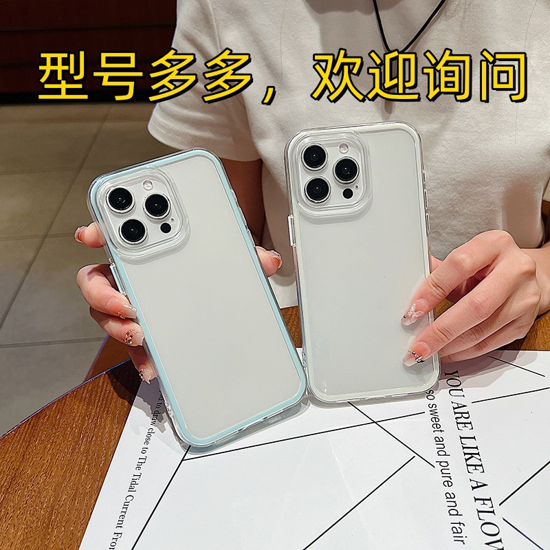 二合一软边框手机壳适用OPPO RENO14PRO减震素材壳FINDX8S透明A95