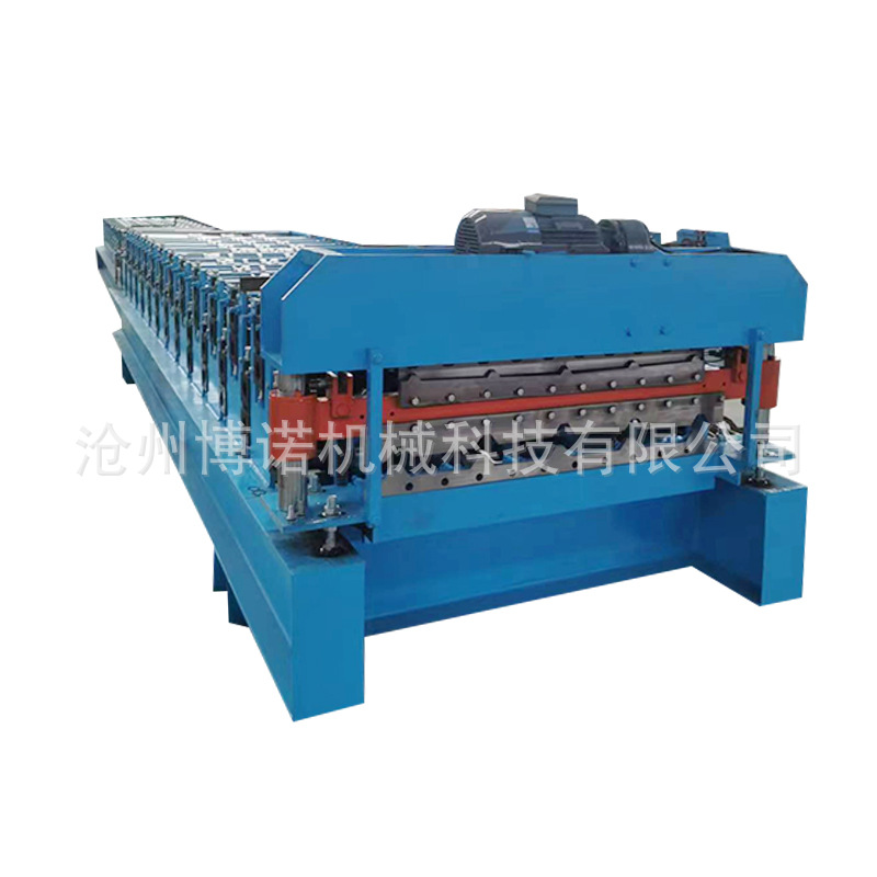 Color automático de acero galvanizado placa azulejo máquina de prensado de doble capa ondulación del agua azulejo de techo máquina de prensado de exportación equipo de doblado en frío