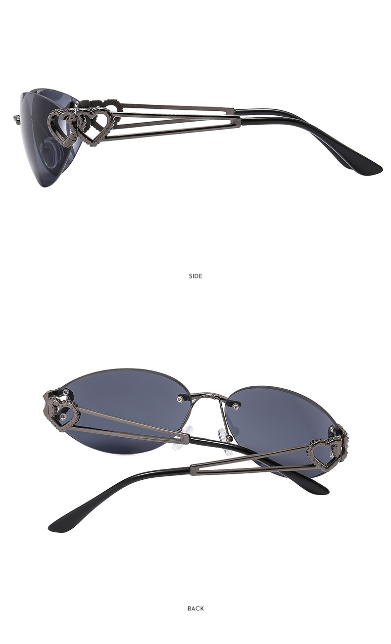 50g Weight Frameless Glasses Structure Sunglasses Classification Hip-Hop Modern Style Solid Color PC UV400 Protection Special-Shaped Mirror Frameless Women's Sunglasses