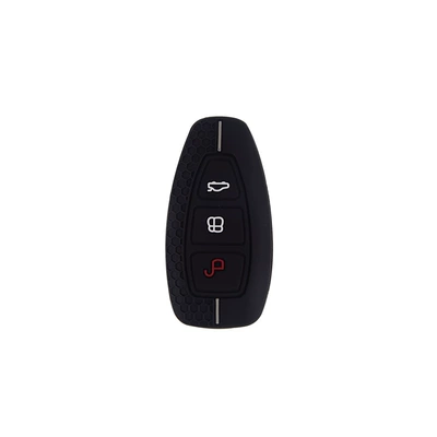 Suitable for Ford New Focus Protective Cover Escape Tour Rui Fiesta St Silicone Key Cover Wholesale (Static Rod/Key Bag) - black-white-line-single-shell-without-accessories-according-to-the-original-car-key-size-design