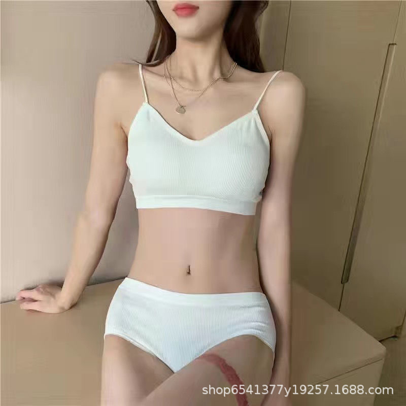 2023 New Style Strapless Small Vest Women's Summer Sexy Spice Girl Chest Wrapped Underwear Set Anti-running Light Adjustable Solid Color