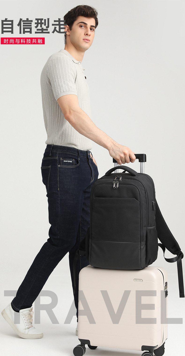 New Cross-Border Men's Backpack Large Capacity Oxford Fabric Backpack Printed LOGO Business Computer Backpack Travel Bag