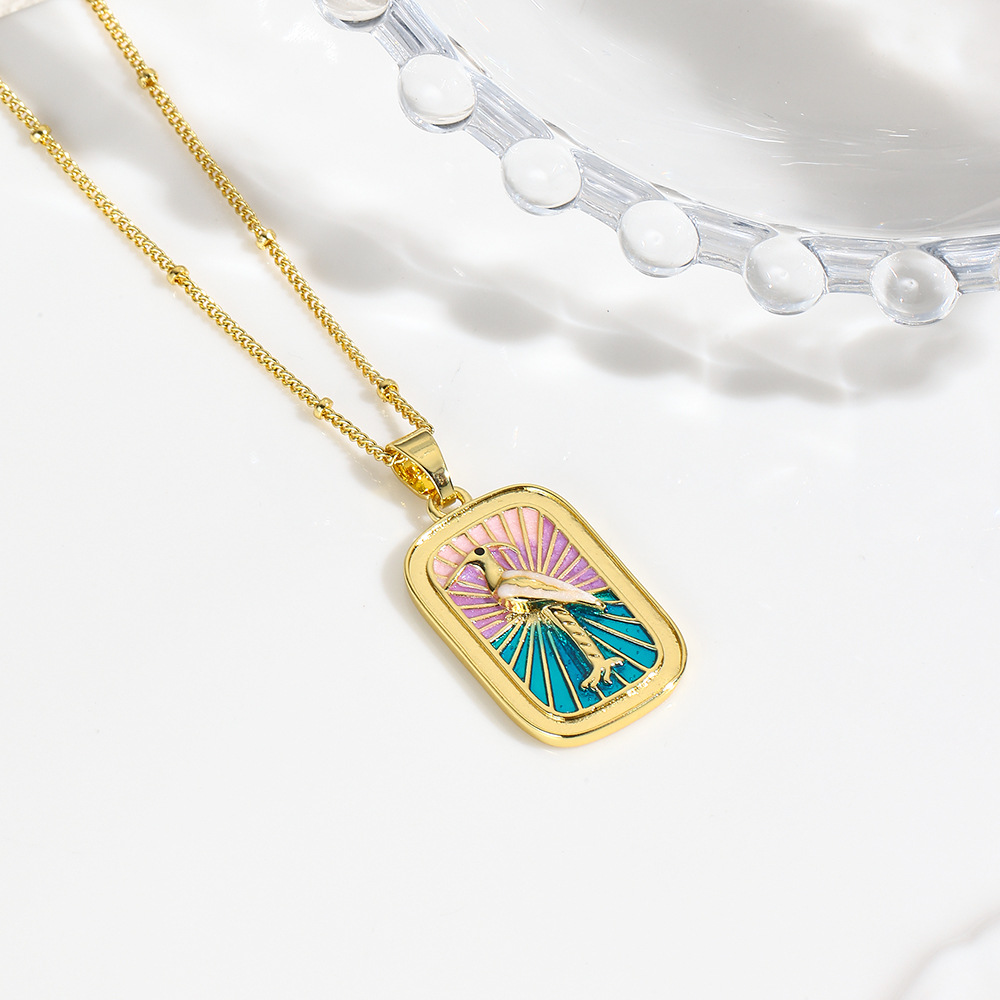 11g Weight Copper Pendant Material Pendant Necklace Classification Copper Chain Material Franco Chain Wheat Chain Spiga Chain Chain Type 1 Piece Quantity Daily, Street Occasion Copper Material Coconut Tree, Flower Pattern All Seasons Season Women's Gender Vintage Style, Classic Style Style Wholesale Jewelry Vintage Style Classic Style Coconut Tree Flower Copper Pendant Necklace Franco Chain Wheat Chain Spiga Chain 7