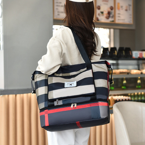 New sports fitness bag, independent shoe compartment, shoulder bag, dry and wet separation shoulder travel bag, yoga swimming fitness bag