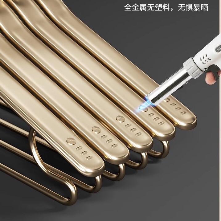 家庭用衣類ラック、シームレスなワイドショルダー、厚いアルミニウム合金衣類ラック、軽い高級感、ハイエンドの拡大スリングコートラック|undefined