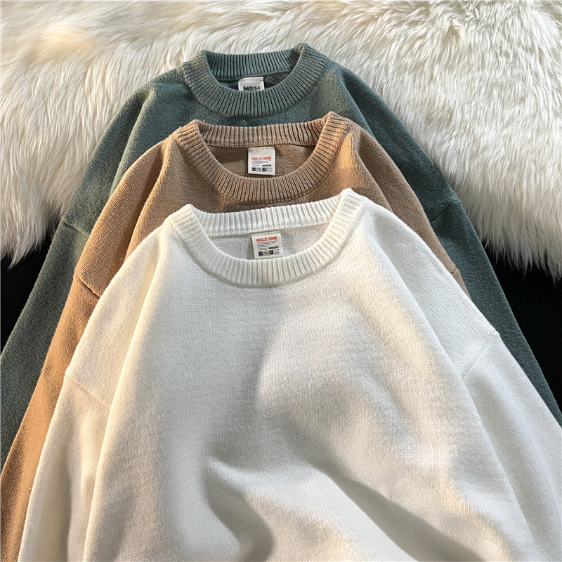 Brand base woolen demi-season knitted solid trend sweater with a…