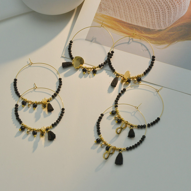 Nihaojewelry Mode Boucles D&#39;oreilles Rondes En Acier Titane Bijoux En Gros display picture 11