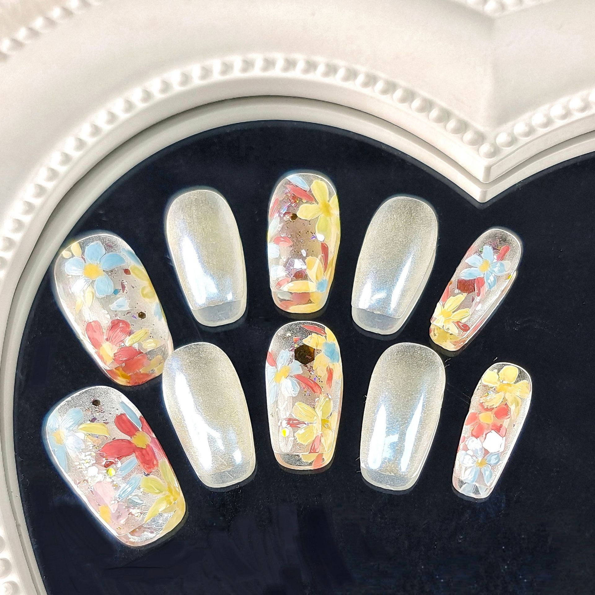 SZY087 Pintura al óleo Flor pequeña