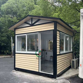 值班室活动房停车收费亭外墙保温装饰板金属挂板岗亭 保安亭定制