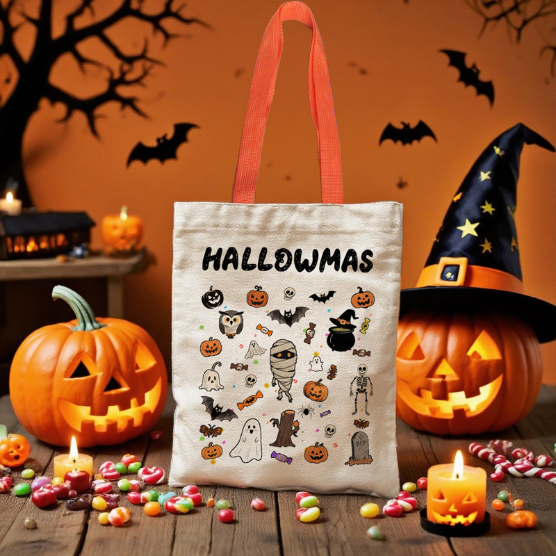 クロスボーダーハロウィンキャンバスバッグ魔女ゴーストフェスティバルパーティー幼稚園キャンディーギフトバッグギフトショッピングモール包装袋|undefined