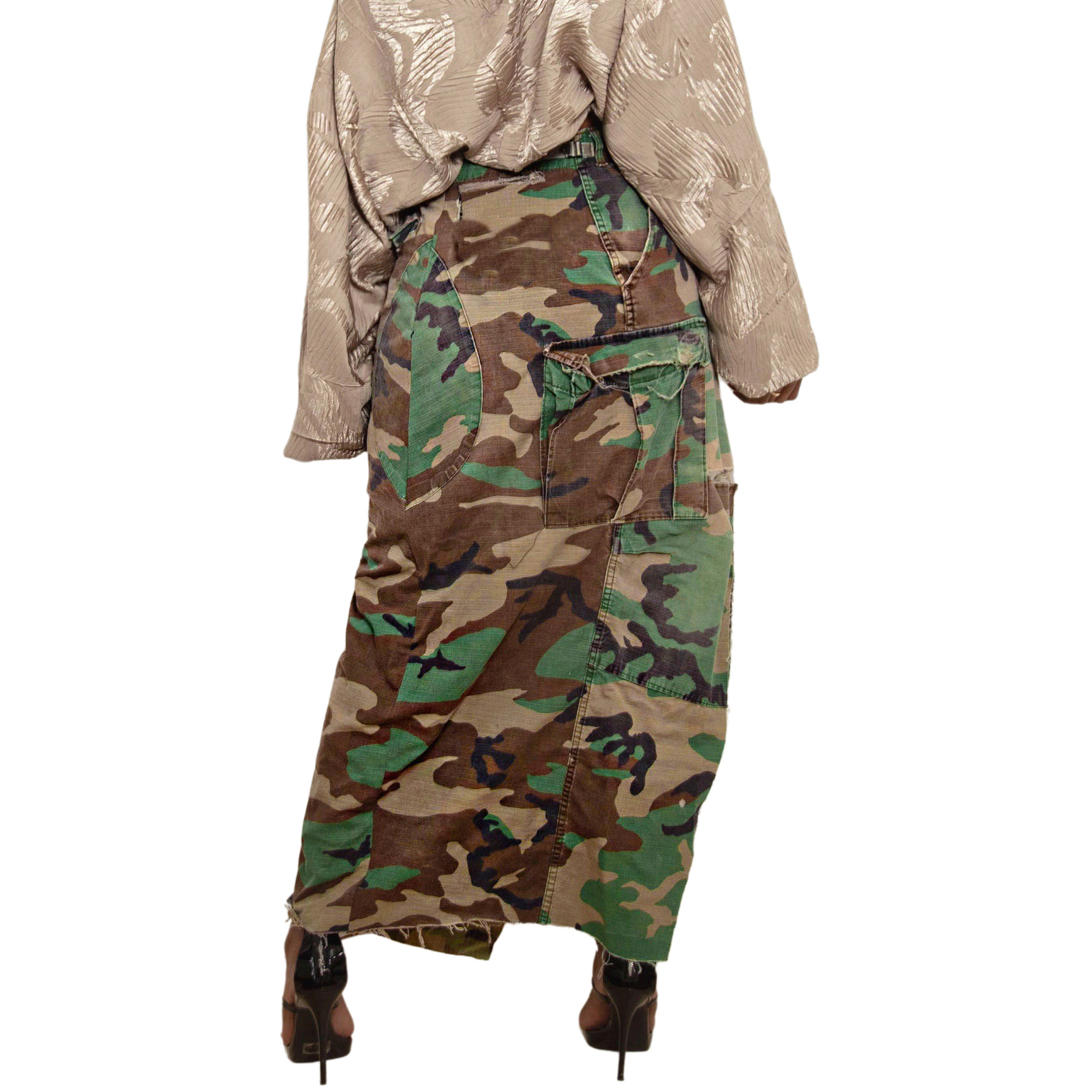 Summer Spring Casual Streetwear Camouflage Spandex Polyester Maxi Long Dress Skirts display picture 61