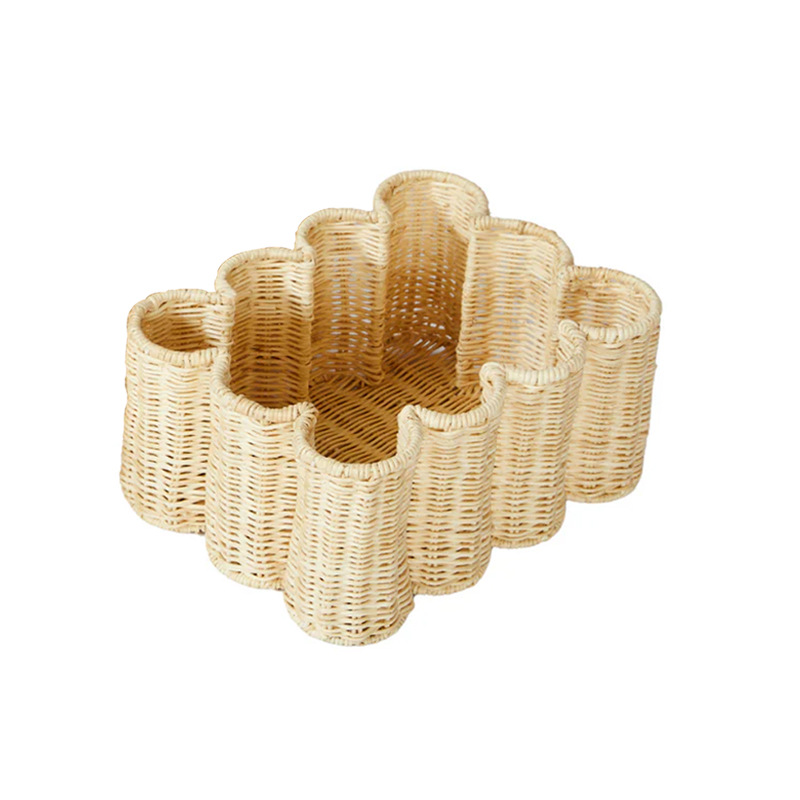 Cesta de almacenamiento de tejido de caña nórdica tejida a mano cesto de almacenamiento de artículos de baño cesto de almacenamiento de juguetes decorativos residenciales cesto de artículos diversos