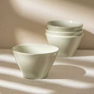 小清新纯色米饭碗陶瓷斗笠碗家用饭碗小菜碗圆形餐具批发碗甜品碗