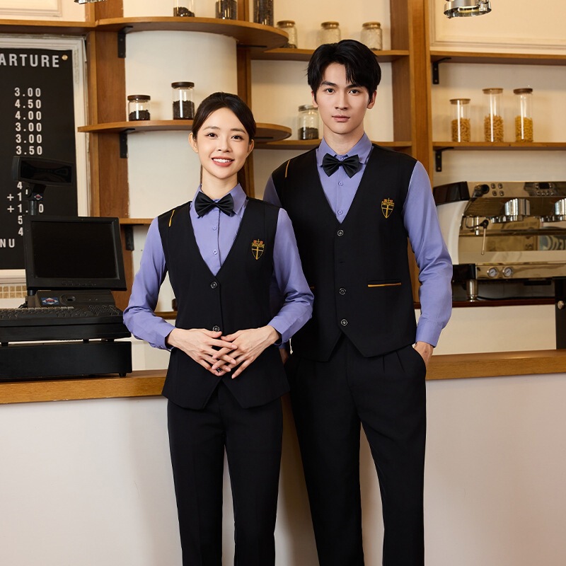 Long-sleeved shirt, KTV male waiter uniform, two-piece vest, catering, Western restaurant, nightclub, bar, bartender